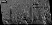 Remains of glaciers, as seen by HiRISE under the HiWish program.