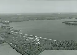 Aerial photo Woods Reservoir from the early 1980s