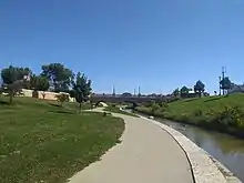 Stone bridge crossing stream