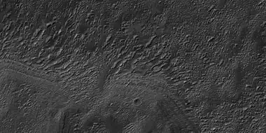 Close view of the previous image showing layers, as seen by HiRISE under HiWish program and enlarged with HiView