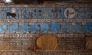 Temple of Hathor ceiling relief, Dendera (c. 22-21 BC)