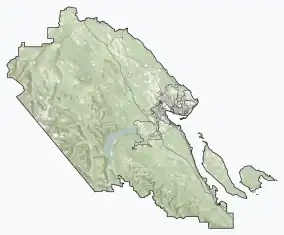 Map showing the location of Tribune Bay Provincial Park