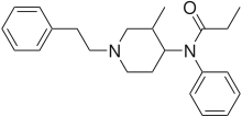 Chemical structure of 3-methylfentanyl.