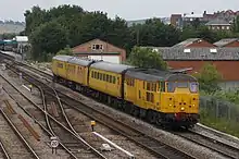 31105 passes Chesterfield working 4Q25 Derby RTC - Immingham TMD Test train