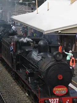 3237 leading a triple header into Maitland at the Hunter Valley Steamfest 2009