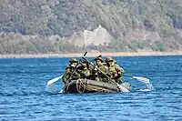 Waterborne infiltration by an inflatable boat