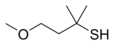 Chemical structure of 4-methoxy-2-methylbutane-2-thiol