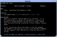 4.3 BSD displaying the man page for Rogue
