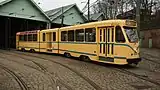 'Classic' tram from Brussels with two times two axles