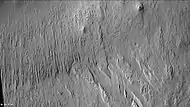 Closer view of yardangs from previous image, as seen with CTX.