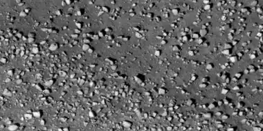 Close view of boulders along crater rim  Boulders are roughly the size of cars or small houses.  Picture taken with HiRISE under HiWish program.