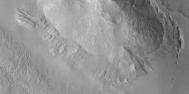 Close view of dipping layers in Ismenius Lacus quadrangle, as seen by HiRISE under HiWish program