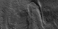 Tongue-shaped glacier, as seen by HiRISE under HiWish program Note: this is an enlargement of the previous image