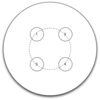 Drawing of a 4-hole pitch circle