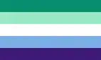 Five-stripe flag by gayflagblog, iterated from the seven-stripe flag