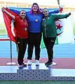 Women hammer throw medal ceremony