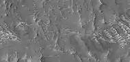 Short triangular ridges, as seen by HiRISE under HiWish program. These may be some sort of dune feature combined with a ridge.