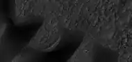 Close view of dunes, as seen by HiRISE under HiWish program  Ripples are visible on the dunes.