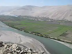 The Ocoña River with the town Ocoña in the background