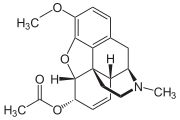 Chemical structure of 6-monoacetylcodeine.