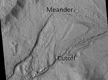 Meander  Cutoff was formed which made a shortcut for the water.  This image was named HiRISE picture of the day for August 31, 2021.