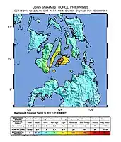 Shakemap for the event