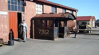 No. 7312's cab outside the Strasburg shops on November 17, 2017.