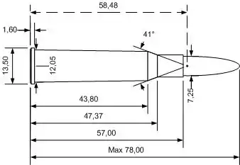 7×57mmR hunting cartridge