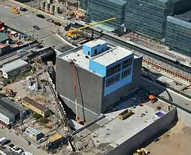 Ventilation structure at 11th Avenue and 36th Street, near construction site K