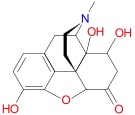 Chemical structure of 8,14-dihydroxydihydromorphinone.