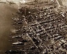 Aerial photograph of an industrial region