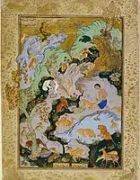 Majnun in the desert from Layla and Majnun (1543–44)