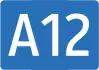 Motorway A12 shield}}