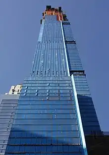 Main facade of Central Park Tower as seen in 2019