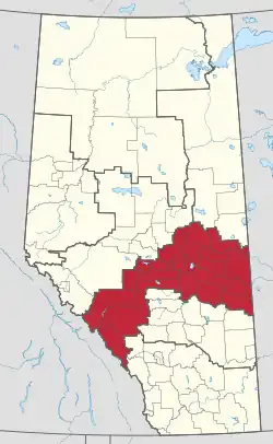 Location in Alberta