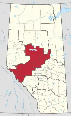 Location in Alberta