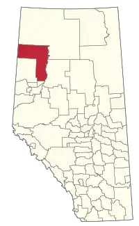 Location within Alberta