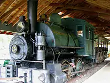 The engine that started the museum: The Marion River Carry Railroad, at 1,320 yards (1,210 m), the shortest standard-gauge railroad line in the US