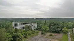 Abandoned tower block in Kłomino