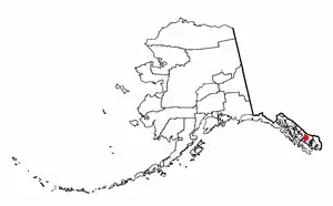 Location of Wrangell, Alaska