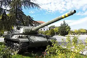 An AMX-30E on display at the Museum of Armored Vehicles of El Goloso, in Spain