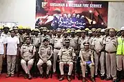 A group photograph of A & N Fire Service.