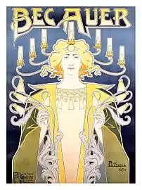 Poster for lighting fixtures by Henri Privat-Livemont (1897)