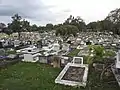 Looking east-north-east from Turner Road across the cemetery (2021).