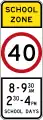 (R4-V106) 40 km/h Speed Limit School Zone (Used in Victoria)