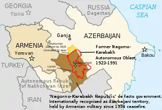  A map overview of Nagorno-Karabakh