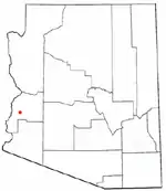 Location in La Paz County and the state of Arizona