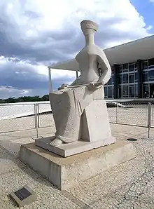 The Justice, in front of the Supreme Court of Brazil