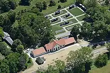 Drone shot of the museum