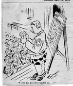 Circa 1953, The Corporal Seeman cartoon, captioned "A note has just been handed me."